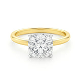 5 Carat Cushion Lab Grown IGI G/VS1 Diamond Solitaire Ring in 14K Yellow Gold