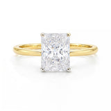 3 Carat Radiant Lab Grown IGI G/VS1 Diamond Solitaire Ring in 14K Yellow Gold