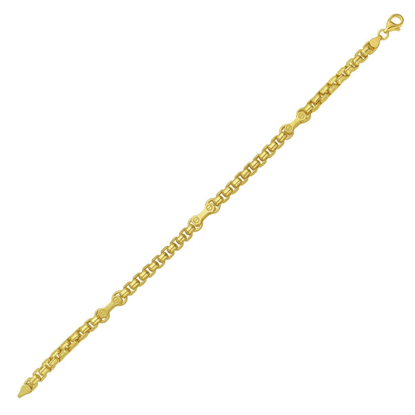 14K Yellow Gold Round Box Hardware Bracelet