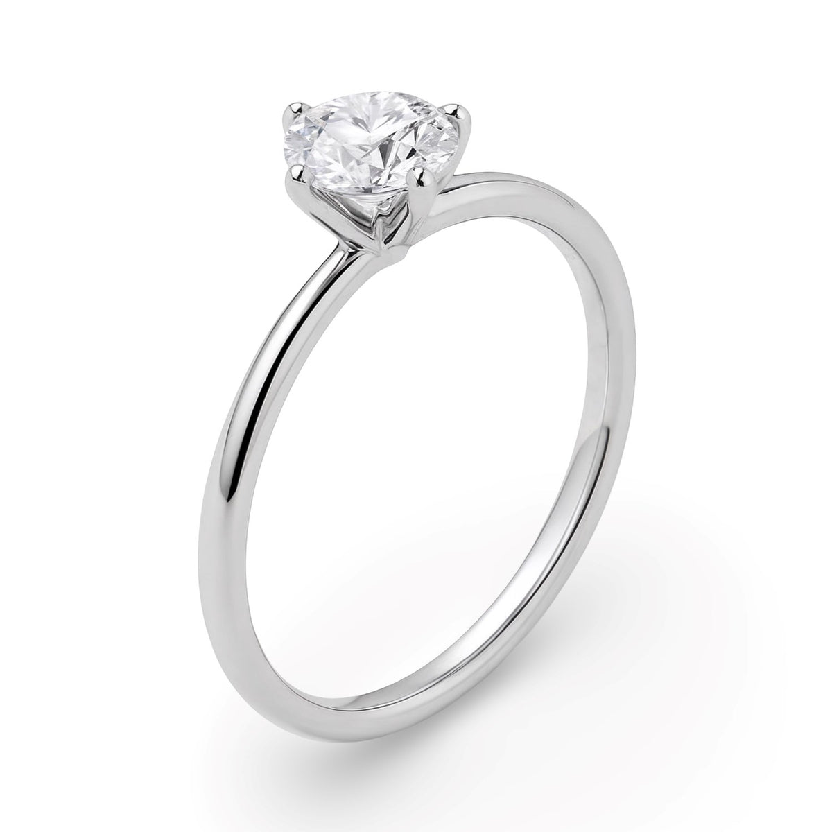 1 Carat Round Lab Grown IGI G/VS1 Diamond Solitaire Ring in Sterling Silver
