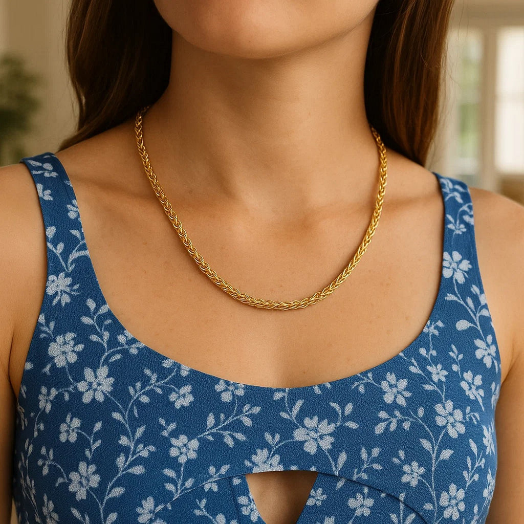 14k Yellow Gold Diamond Cut Round Franco Chain (3.20 mm)