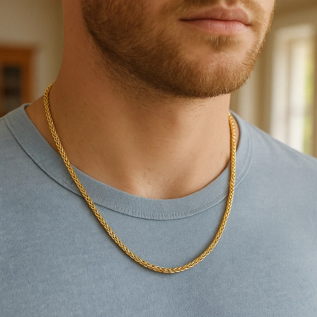 14k Yellow Gold Diamond Cut Round Franco Chain (3.20 mm)