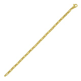 14K Yellow Gold Rectangular Railroad Link Bracelet (7.00 mm)