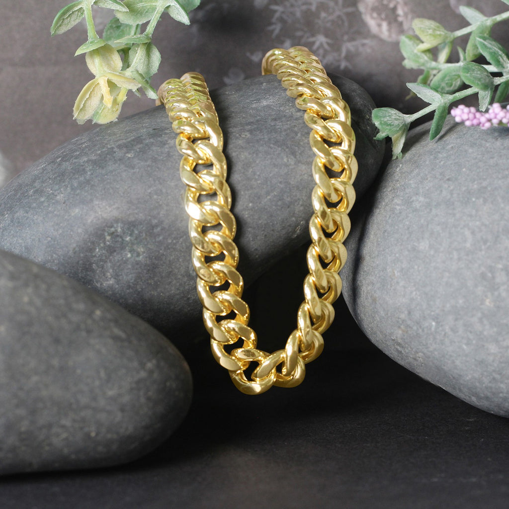 14k Yellow Gold Semi Solid Miami Cuban Chain (9.10 mm)
