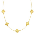 14K Yellow Gold Clover Necklace