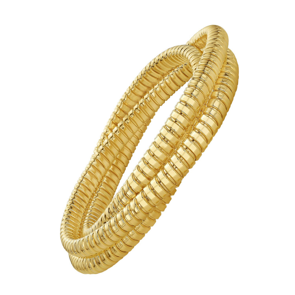 14K Yellow Gold Tubogas Triple Wrap Bangle