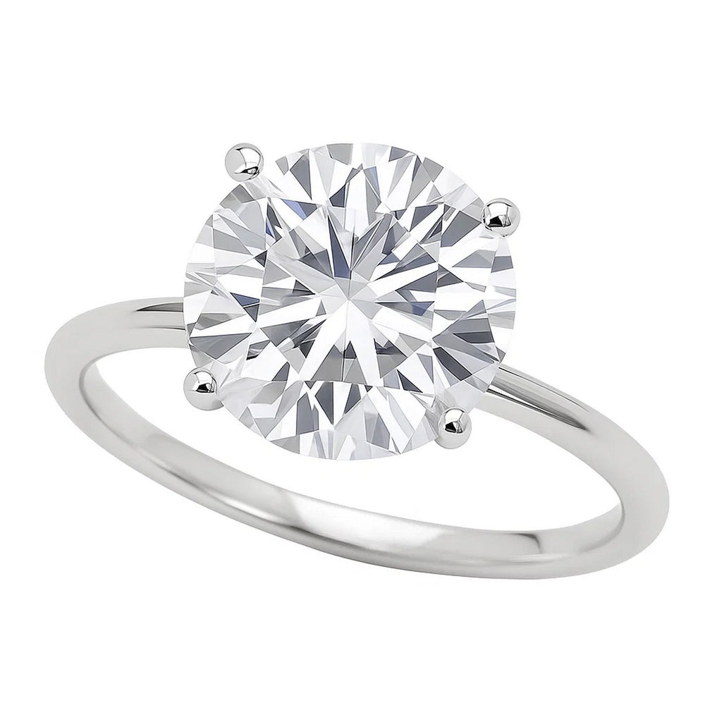 5 Carat Round Lab Grown IGI G/VS1 Diamond Solitaire Ring in 10K White Gold