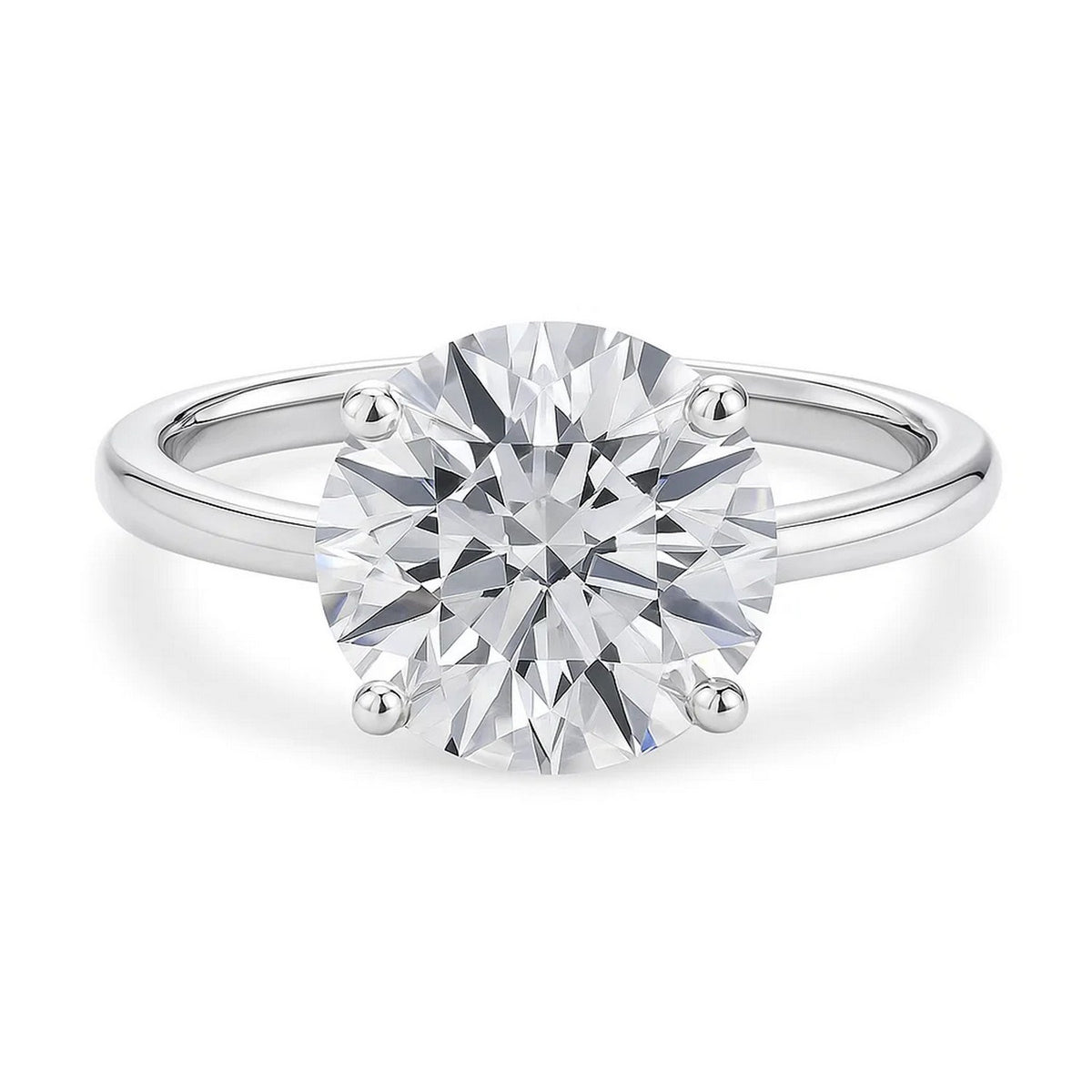 5 Carat Round Lab Grown IGI G/VS1 Diamond Solitaire Ring in 10K White Gold