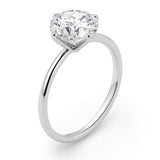 5 Carat Round Lab Grown IGI G/VS1 Diamond Solitaire Ring in 14K White Gold
