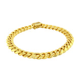 14k Yellow Gold Classic Miami Cuban Solid Bracelet (8.20 mm)