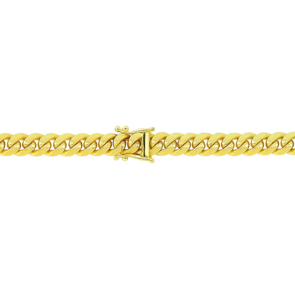 14k Yellow Gold Classic Miami Cuban Solid Bracelet (8.20 mm)