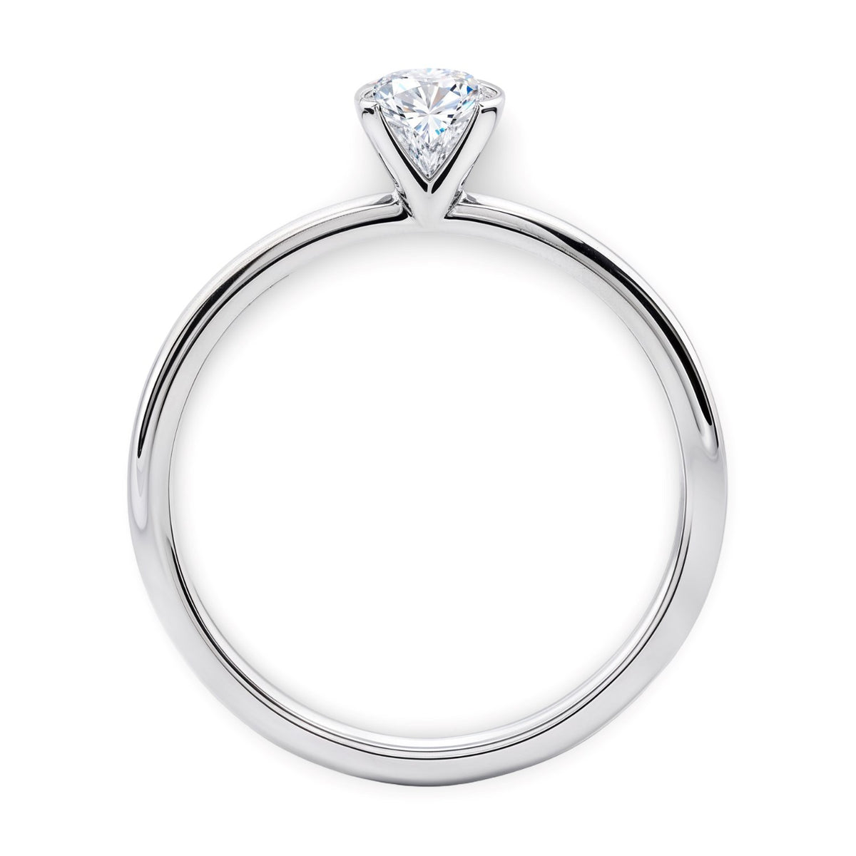 3/4 Carat Round Lab Grown IGI G/VS1 Diamond Solitaire Ring in Sterling Silver