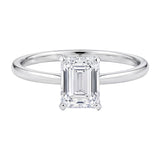 1 1/2 Carat Emerald Lab Grown IGI G/VS1 Diamond Solitaire Ring in 10K White Gold