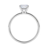 1 1/2 Carat Emerald Lab Grown IGI G/VS1 Diamond Solitaire Ring in 10K White Gold