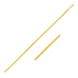 14k Yellow Gold Solid Diamond Cut Round Franco Bracelet (2.20 mm)