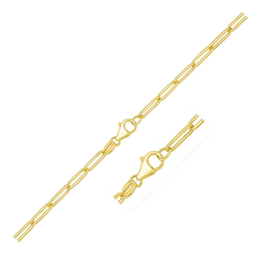 10K Yellow Gold Paperclip Bracelet  (2.50 mm)