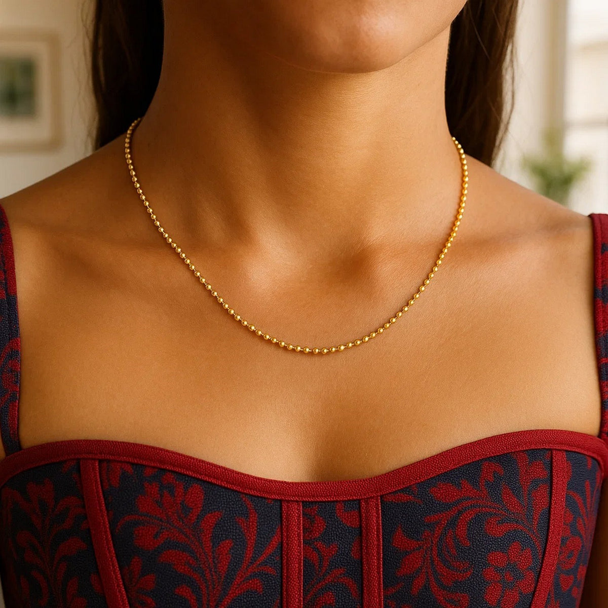14k Yellow Gold Bead Chain 1.5mm (1.50 mm)