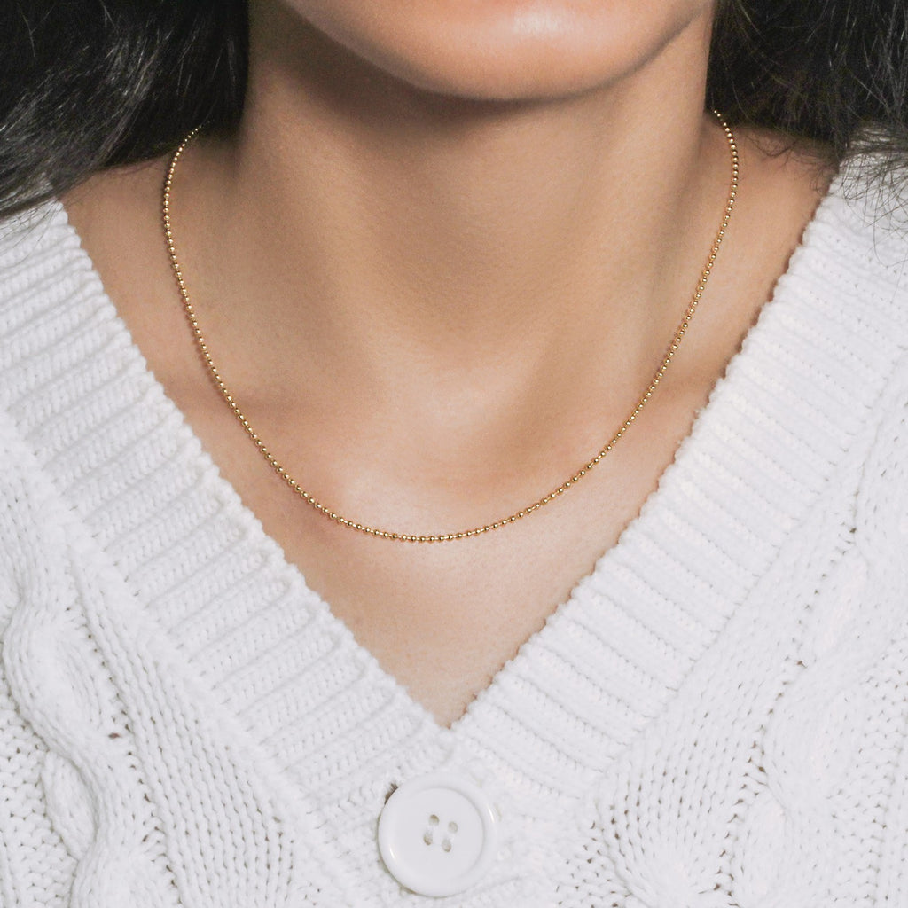 14k Yellow Gold Bead Chain 1.5mm (1.50 mm)