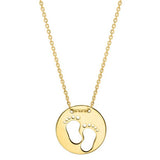 Baby Footprints Necklace in 10K Yellow Gold