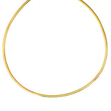 14K Yellow Gold And Silver Reversible Omega Chain Necklace (3.00 mm)