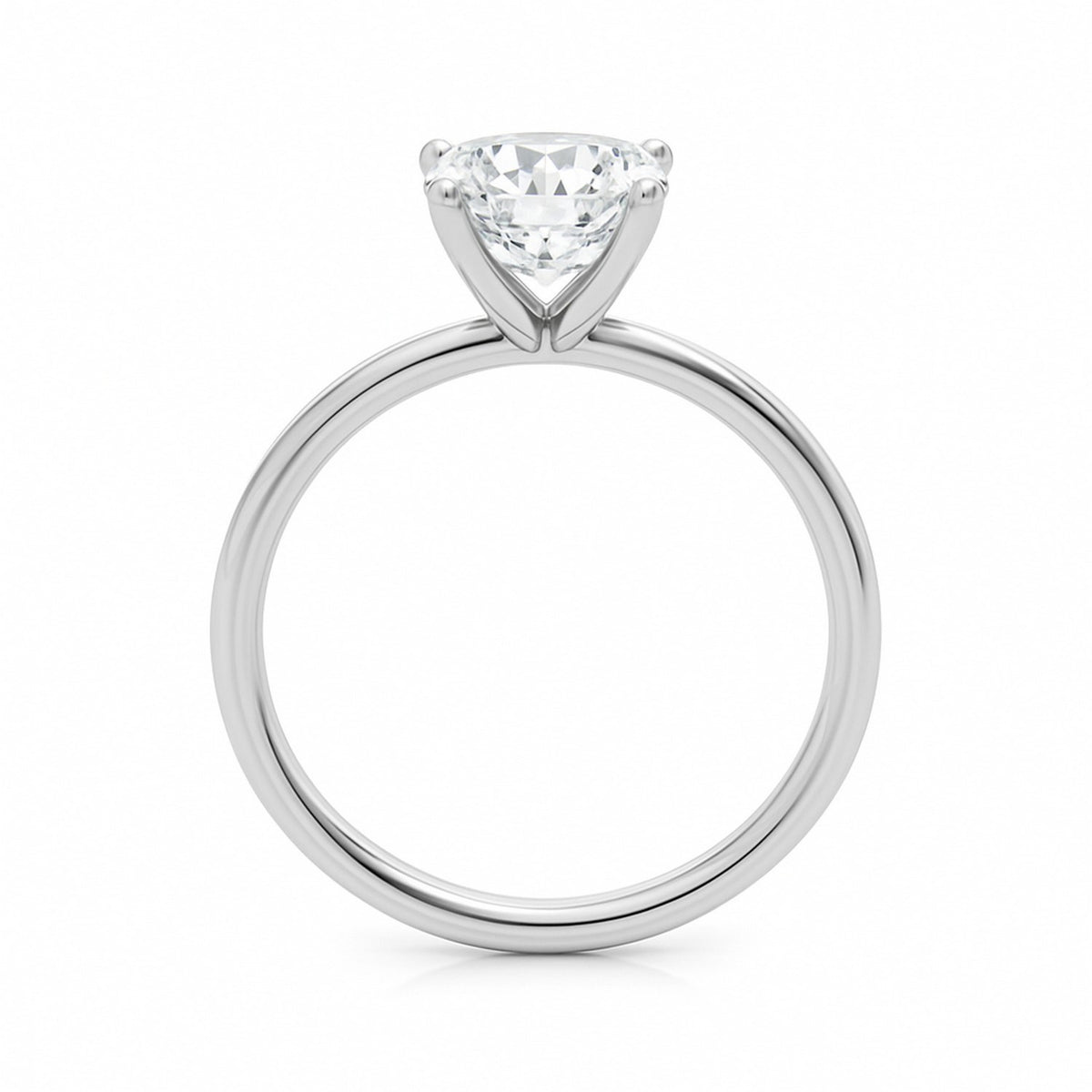 2 Carat Cushion Lab Grown IGI G/VS1 Diamond Solitaire Ring in 14K White Gold