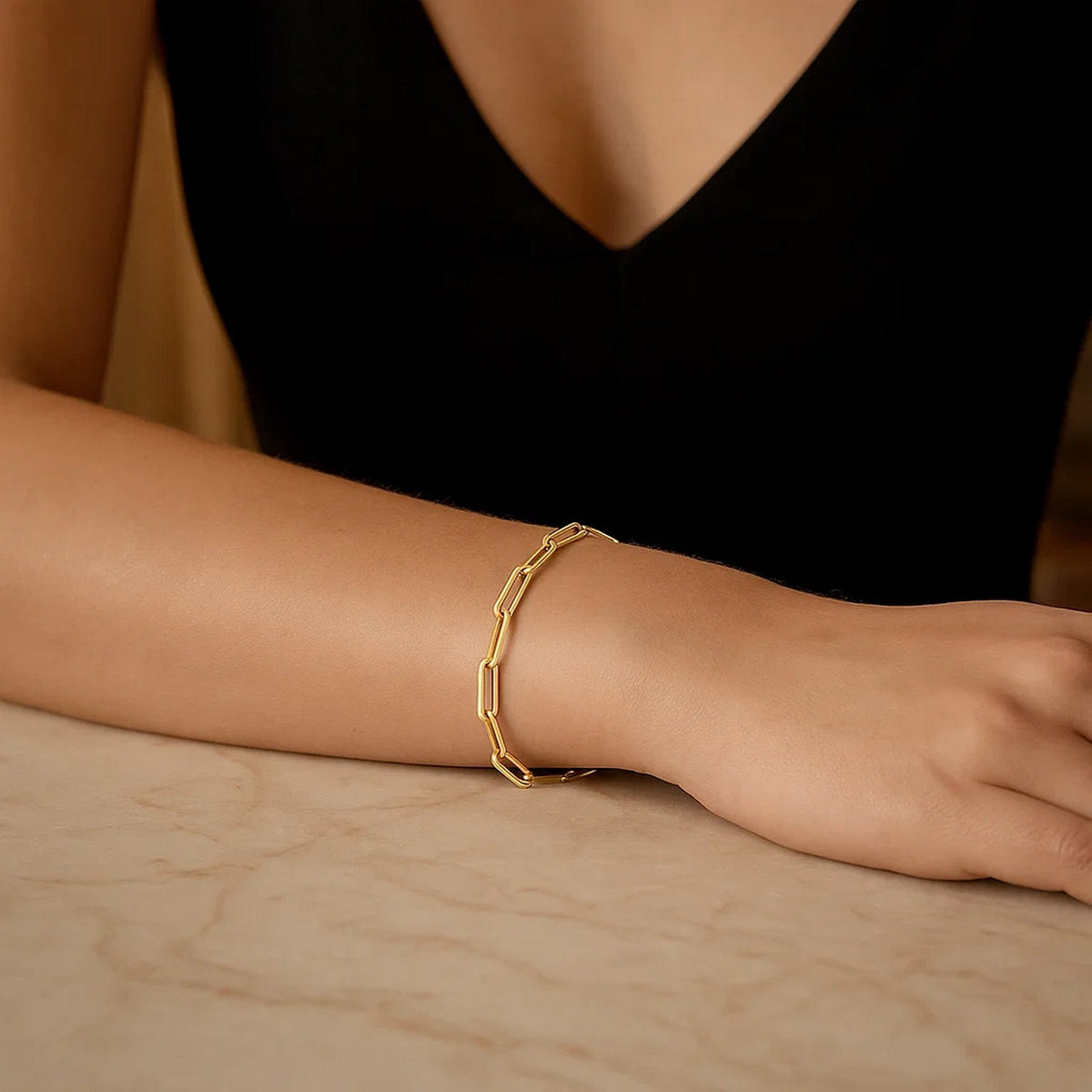 10K Yellow Gold Lite Paperclip Bracelet  (4.20 mm)