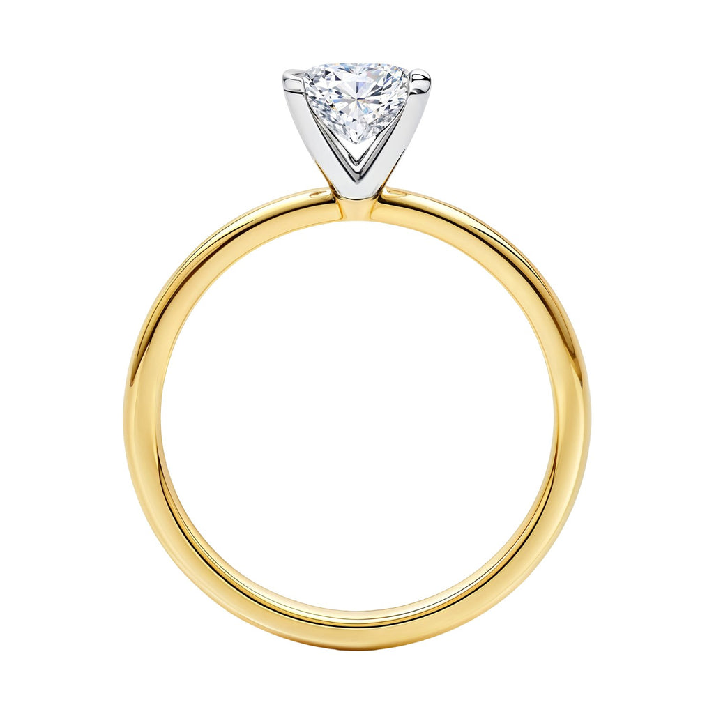 1 Carat Princess Lab Grown IGI G/VS1 Diamond Solitaire Ring in 14K Yellow Gold