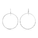 Sterling Silver Textured Circle Dangle Earrings