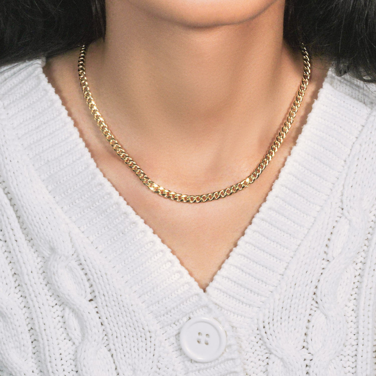 10k Yellow Gold Miami Cuban Semi Solid Chain (4.50 mm)