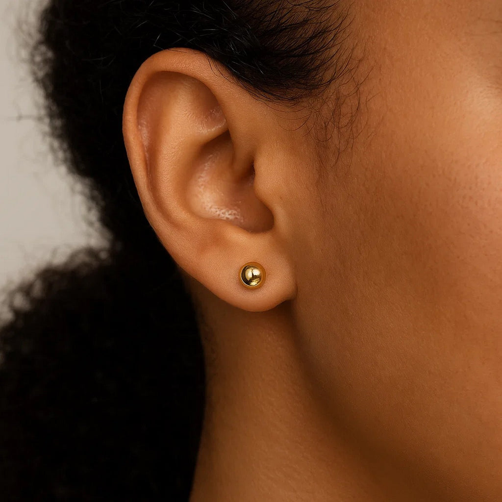 10k Yellow Gold Round Stud Earrings (5mm)