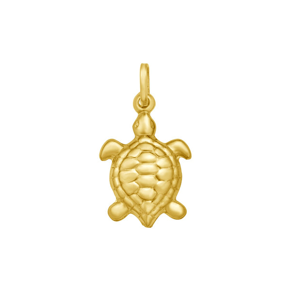 14K Yellow Gold Polished Turtle Charm Pendant