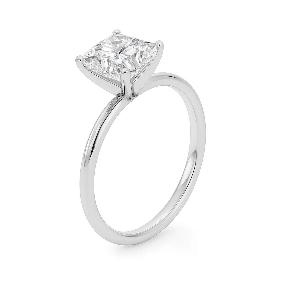 3 Carat Princess Lab Grown IGI G/VS1 Diamond Solitaire Ring in 10K White Gold