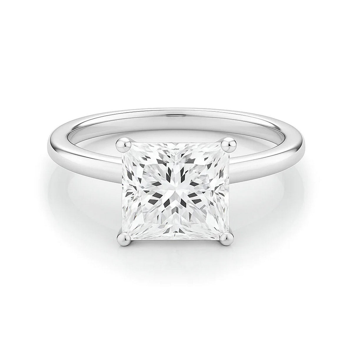 3 Carat Princess Lab Grown IGI G/VS1 Diamond Solitaire Ring in 10K White Gold